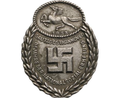 Breast Badge, 53x41 mm, Silver, made by Souval, very rare badge of the NSDAP. II RR!