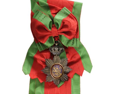 Grand Cross Badge, 1st Class, instituted in 1864. Sash Badge, 101x71 mm, gilt Silver with brilliant cut rays, entirely repier