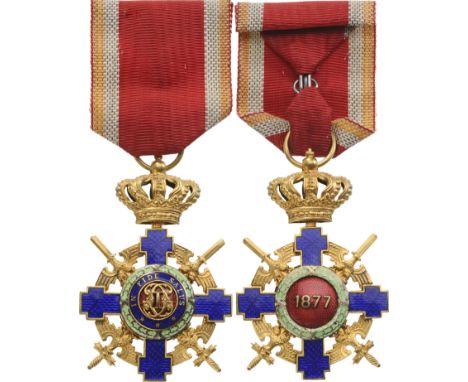 Officer 's Cross, 2nd Model (1938), for Military. Breast Badge, 62x42 mm, Bronze gilt, both sides red enameled, obverse medal