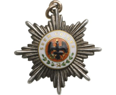 Grand Cross Star Miniature. Breast Star, 16 mm, Silver, original GOLD suspension rings. Very rare and attractive miniature! I