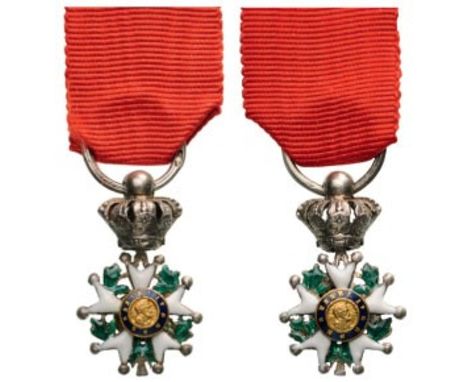 Knight's Cross Miniature, July Monarchy (1830-1848), 5th Class, instituted in 1802. Breast Badge, 12 mm, Silver, enameled, bo