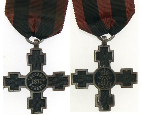 Breast Badge for Military, 43 mm, blackened Metal, original suspension ring and ribbon. I-