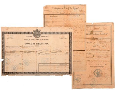 2nd Empire awarded to a Soldier of the 6th Infantry Regiment: Military Career Summary, Good Conduct Certifi cate, Discharge C