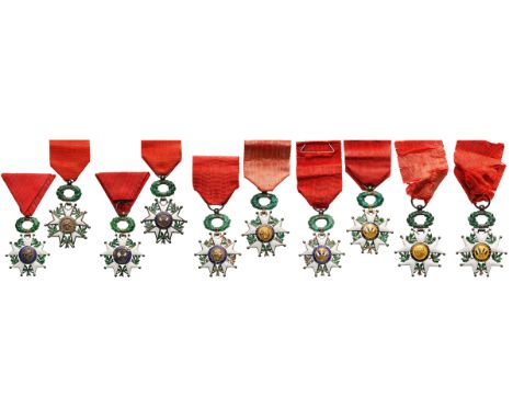 Knight`s Crosses, 3rd Republic (1870-1947), 3rd Class. Breast Badges, 58x40 mm, Silver, French hallmarked, "boar's head", cen