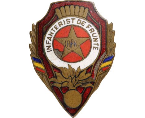 Breast Badge, 35x25 mm, Metal gilt, screw on the back, numbered 11956. I R!