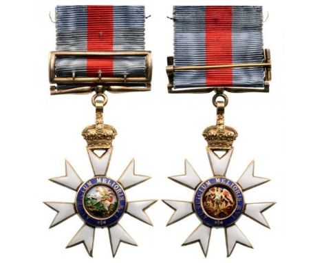 Companion Decoration (C.M.G.), instituted in 1818. Breast Badge, 48 mm (without crown), gilt Silver, enameled, central medall