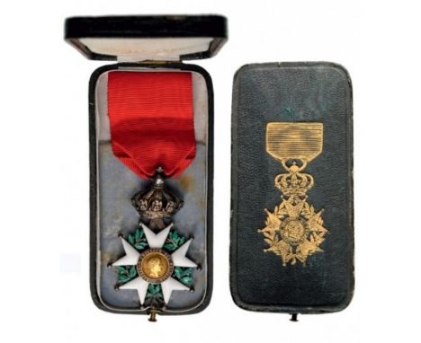 Knight`s Cross, 2nd Empire (1852-1870), 5th Class, instituted in 1802. Breast Badge, silver, 65x40 mm, French hallmark, both 