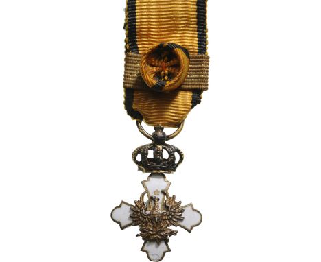 Grand Cross Miniature, from 1947. Breast Badge, 28x21 mm, Silver gilt, enameled, central medallions gilt, enameled, original 