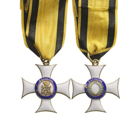 Knight's Cross, instituted in 1806. Breast Badge, 34 mm, gilt Silver, enameled, both central medallions gilt silver, enameled