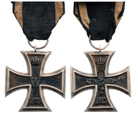 Iron Cross, 1870, 2nd Class, instituted in 1813.Breast Badge, silver, 41 mm, multipart construction, with suspension ring and