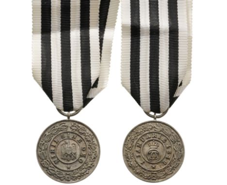 2nd Class. Breast Badge, 33 mm, Silver, original suspension ring and ribbon. Rare! I R!