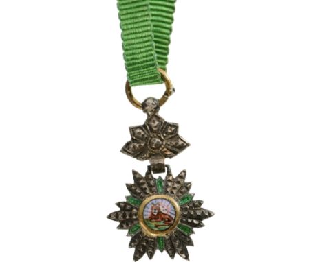 Knight`s Cross Miniature, instituted in 1807. Breast Badge, 20x12 mm, gilt Silver, enameled, original suspension device, ring