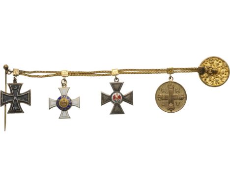 Prussia, Order of the Iron Cross, Silver; Prussia, Order of the Crown, 3rd and 4th Classes, gilt Silver; Prussia, Red Cross M