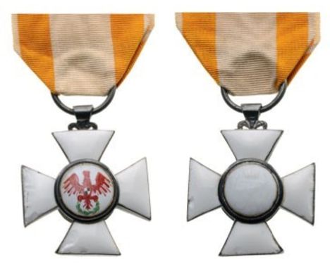 3rd Class Cross, instituted in 1792. Breast Badge of reduced size, gilt Silver, white enameled (some minor chips), finely ena