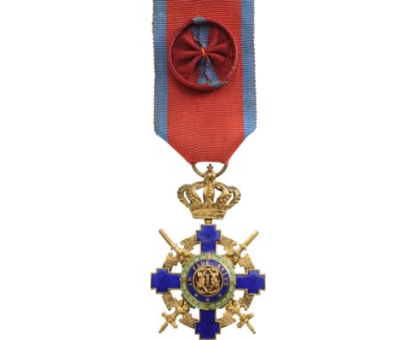 Officer 's Cross, 2nd Model (1938), for Military. Breast Badge, 62x42 mm, Bronze gilt, both sides red enameled, obverse medal