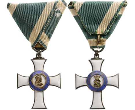 Knight's Cross, 2nd Class, 2nd Type (young portrait type), instituted in 1850. Breast Badge, 44x34 mm, Silver, maker's mark "