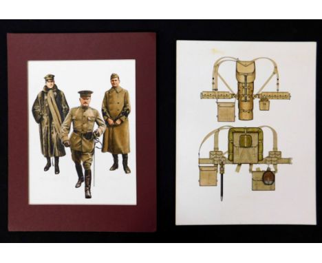 PIERRE TURNER (1943-2011), two well executed original pen, ink and watercolour military uniform illustrations, both original 