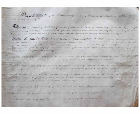 APPORTIONMENT OF THE RENT-CHARGE IN LIEU OF TITHES IN THE PARISH OF SAHAM TONEY, 29 folios, ink on vellum, 635 x 480mm, folio