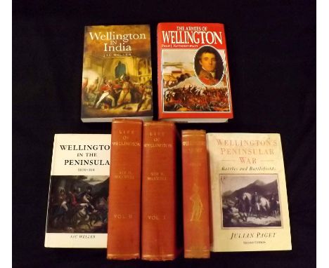C W C OMAN: WELLINGTON'S ARMY 1809-1814, London, 1913, 2nd impression, original cloth gilt worn + SIR HERBERT MAXWELL: THE LI
