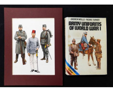 PIERRE TURNER (1943-2011), a well executed original pen, ink and watercolour military uniform illustration, original artist's