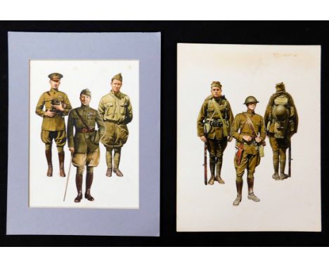 PIERRE TURNER (1943-2011), two well executed original pen, ink and watercolour military uniform illustrations, both original 