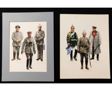 PIERRE TURNER (1943-2011), two well executed original pen, ink and watercolour military uniform illustrations, both original 