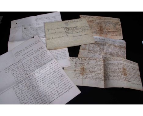 Two ring binders containing collection vellum and other documents, 1594-1910 including 10th April 1594 indenture re Anthonie 