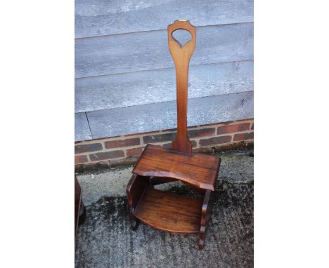 A mahogany library step, 14" wide x 10 1/2" deep x 36 1/2" high