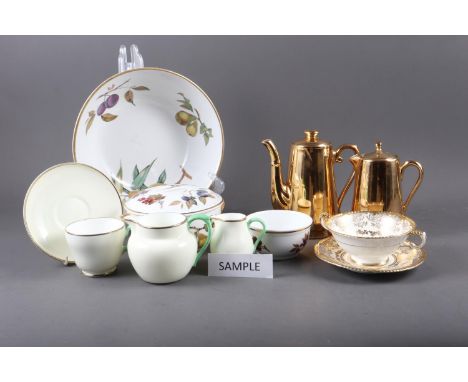 A pair of Royal Worcester "Evesham" pattern dishes and covers, two bowls and other Evesham, a Wedgwood part teaset and other 