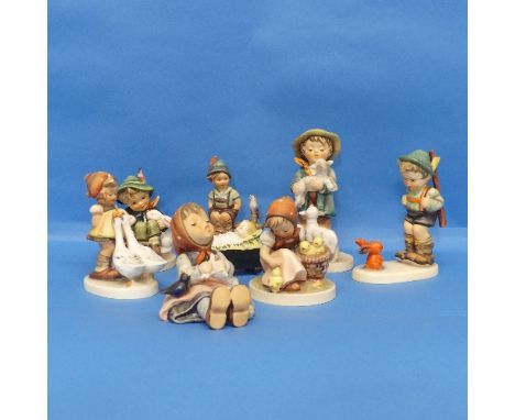 A small quantity of Hummel Figures, to include 'Sensitive Hunter', 'Shepherd's Boy', etc. (8) 