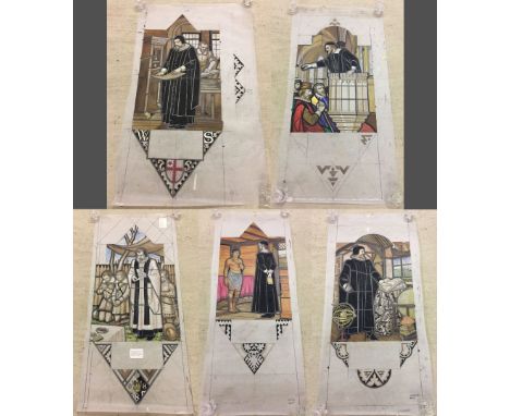 Francis Skeat (1909-2000) - 5 watercolour cartoons depicting events in the life of Robert Hunt. N.B. Hunt was the chaplain of