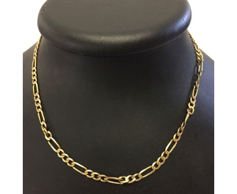 Hallmarked 9ct gold fancy link chain, measures 18" long.  Weight approx 13.2g.