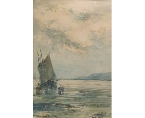 Victor Noble Rainbird  1887 - 1936Watercolour drawings - pairEstuary scenes with sailing boats and figures, one titled 'Morni