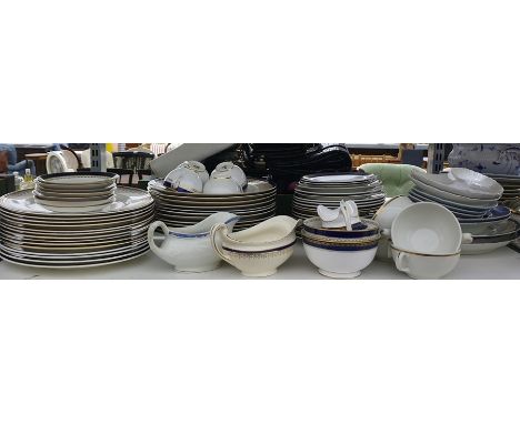 Quantity of assorted china including Copeland Spode various meat plates, soup bowls, side plates, cups, saucers, cream jug, s