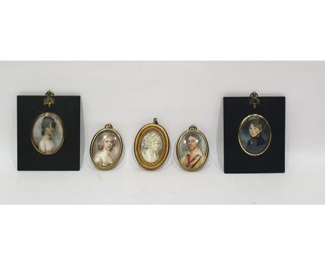 Five various portrait miniature prints