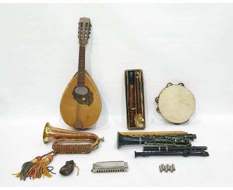 Figured wood bass recorder, clarinet and other musical instruments 