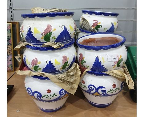 Eleven various ceramic planters 