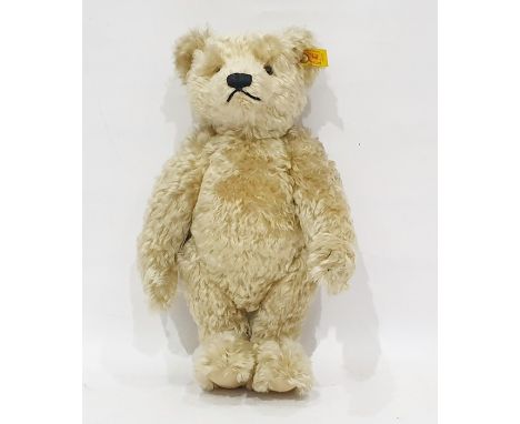 Steiff bear with gold label and stud to ear, in pale gold plush with growl, 34cm (with Steiff carrier bag) 