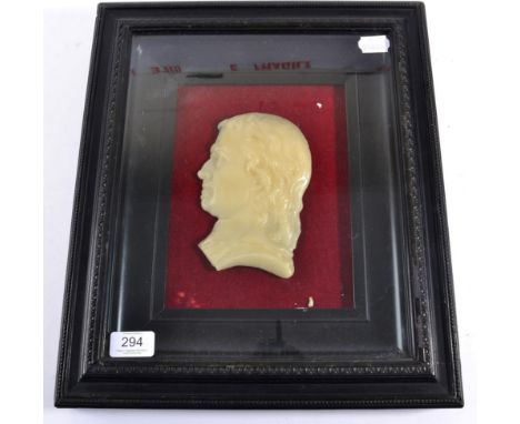 English School, early 19th century: A Wax Relief Bust Portrait of Oliver Cromwell, 16cm high