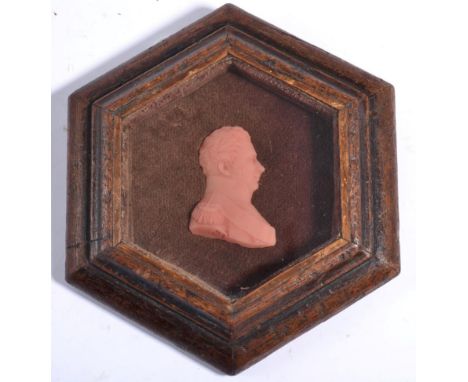 After Brochard: A Wax Relief Bust Portrait of a General, wearing epaulettes and a sash, inscribed to the truncation Brochard 