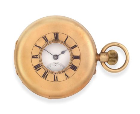 An 18ct Gold Half Hunter Keyless Pocket Watch, signed Stockall Marples & Co Ltd, London, 1911, lever movement signed and numb