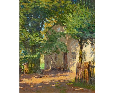 ALTENKIRCH, OTTO1875 Ziesar - 1945 SiebenlehnTitel: Am Dorfgarten Siebenlehn, Janouchs Haus. Datierung: 1941. Technik: Öl auf