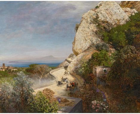 ACHENBACH, OSWALDDüsseldorf 1827 - 1905Titel: "Kap Orlando. Straße zwischen Sorrent und Castelmare". Datierung: Um 1890. Tech