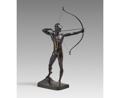 GEYGER, ERNST MORITZ1861 Rixdorf - 1941 MarignolleTitel: Bogenschütze. Datierung: Entwurf 1895. Technik: Bronze, schwarzbraun