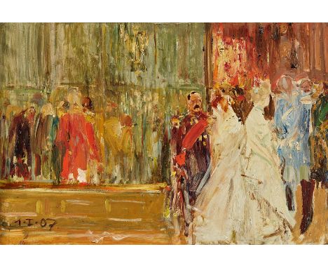 STERL, ROBERT HERMANN1867 Grossdobritz - 1932 NaundorfTitel: Sylvesterball des sächsischen Hofes. Datierung: 1907. Technik: Ö
