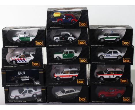 IXO Boxed police models, including, clc131 lada polizei, moc082 ford mustang Lancaster, cof007 monte -Carlo Renault, range ro