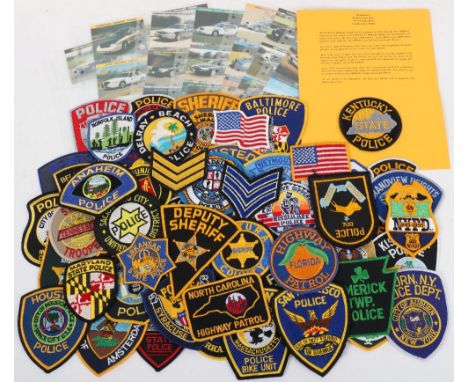 Collection of Sixty Obsolete USA Police Cloth Patch Badges, including: Kentucky state police, Chicago police, City of Sacrame