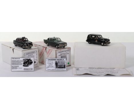 Three Hand built white metal Police Models, 1/43 scale, Crossway Models Somerset Constabulary Ford Zephyr 6 Mk3 ( missing dri