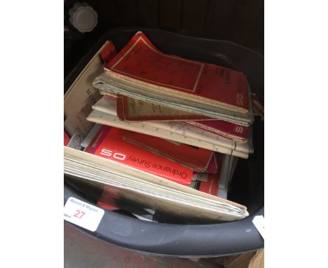 BOX OF ORDNANCE SURVEY MAPS
