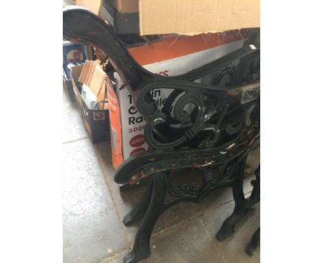 PAIR OF GARDEN BENCH ENDS